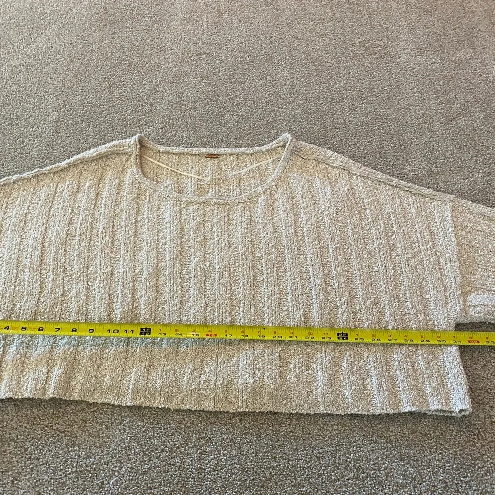 Free People Textured Bouclé Cropped Top in Light Beige - Picture 4 of 7